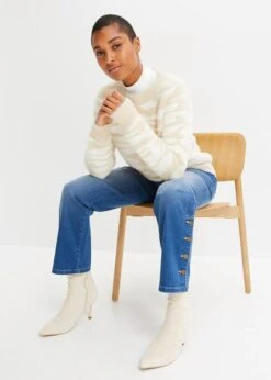 Rainbow Jean Raccourci Avec Boutons Bijoux -Venus Mode Winkel 23163277 znjcCKv2