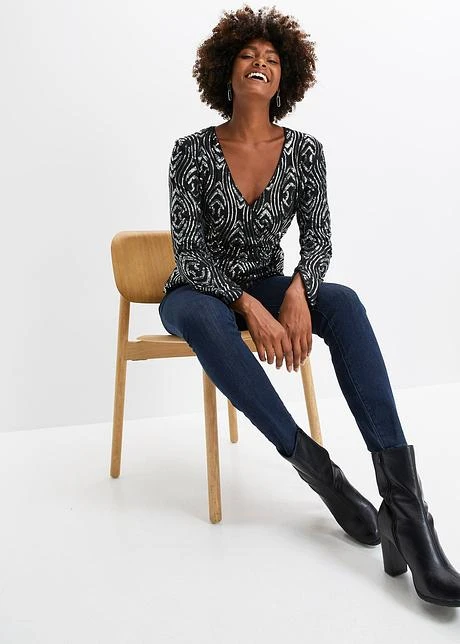 T-shirt Manches Longues Esprit Cache-cœur à Sequins 6 T-shirt Manches Longues Esprit Cache-cœur à Sequins - Afbeelding 4