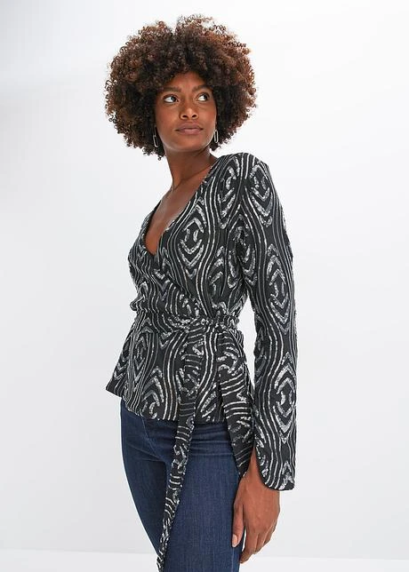 T-shirt Manches Longues Esprit Cache-cœur à Sequins 4 T-shirt Manches Longues Esprit Cache-cœur à Sequins - Afbeelding 2