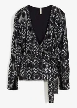 T-shirt Manches Longues Esprit Cache-cœur à Sequins