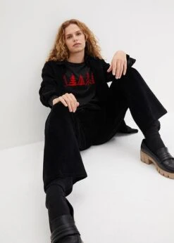 T-shirt Coton à Manches Longues Avec Motif Noël -Venus Mode Winkel 23172198 owQCmf56