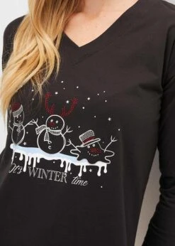 T-shirt Manches Longues Motif Noël -Venus Mode Winkel 23175173 4HKC9Kvb