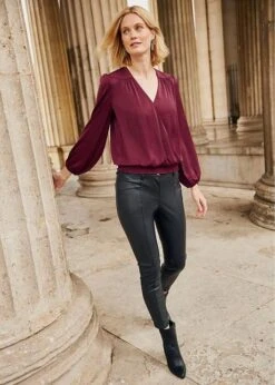 Blouse En Satin Style Portefeuille -Venus Mode Winkel 23177707 8EfS6KFz