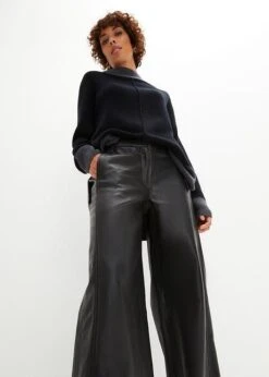 PREMIUM Pantalon Large En Cuir D'agneau Nappa -Venus Mode Winkel 23181821 d8tnqwvv