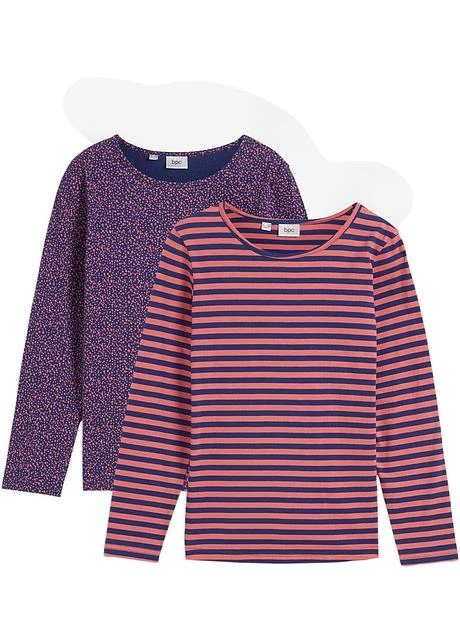 Lot De 2 T-shirts Fille à Manches Longues 3 Lot De 2 T-shirts Fille à Manches Longues