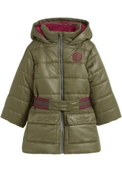 Veste Hiver Fille Avec Ceinture, Doublée