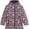 Veste D'hiver Fille Avec Imprimé Floral, étanche Et Coupe-vent