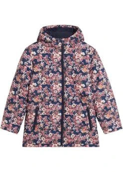 Veste D'hiver Fille Avec Imprimé Floral, étanche Et Coupe-vent