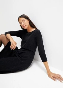 Robe En Maille De Grossesse Et D'allaitement Avec Fil Brillant -Venus Mode Winkel 23187624 7WggHvIj