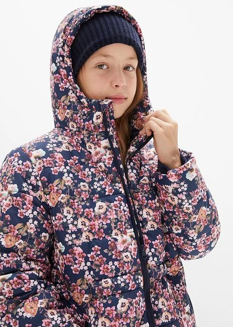 Veste D'hiver Fille Avec Imprimé Floral, étanche Et Coupe-vent 7 Veste D'hiver Fille Avec Imprimé Floral, étanche Et Coupe-vent - Afbeelding 5