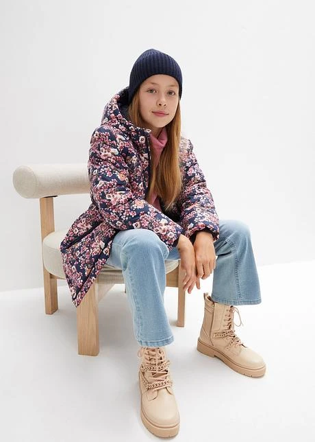 Veste D'hiver Fille Avec Imprimé Floral, étanche Et Coupe-vent 6 Veste D'hiver Fille Avec Imprimé Floral, étanche Et Coupe-vent - Afbeelding 4