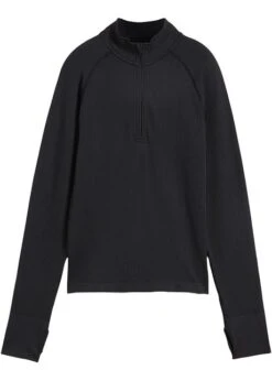 T-shirt De Sport Manches Longues Côtelé Avec Col Montant -Venus Mode Winkel 23191445 XCe2Bt5M