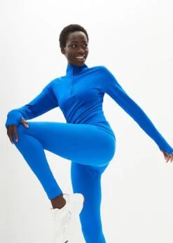 T-shirt De Sport Manches Longues Côtelé Avec Col Montant -Venus Mode Winkel 23191446 Is5vBUse