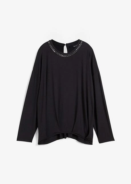 T-shirt Manches Chauve-souris à Détail Chaîne 3 T-shirt Manches Chauve-souris à Détail Chaîne