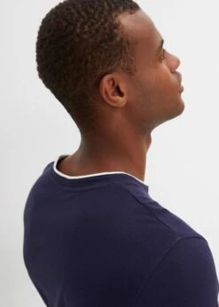 T-shirt Col Henley à Imprimé, Manches Longues -Venus Mode Winkel 23193045 ou7d2A4w