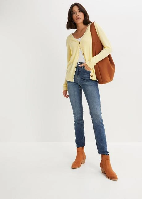 Gilet En Maille à Bordure Ondulée Contrastée 6 Gilet En Maille à Bordure Ondulée Contrastée - Afbeelding 4