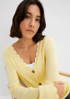 Gilet En Maille à Bordure Ondulée Contrastée 12 Gilet En Maille à Bordure Ondulée Contrastée -Venus Mode Winkel 23193290 BNJ1IL7G