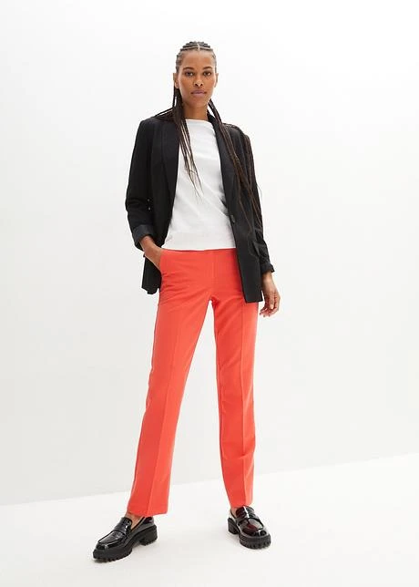 Pantalon Extensible Avec Plis Repassés Et Ceinture Taille Haute Confortable, Long 6 Pantalon Extensible Avec Plis Repassés Et Ceinture Taille Haute Confortable, Long - Afbeelding 4