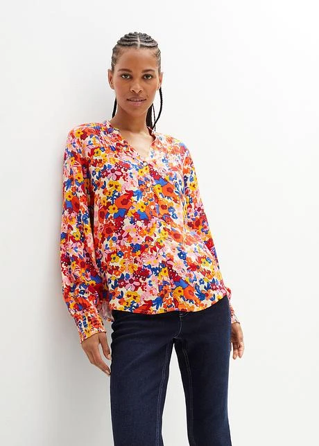 Blouse Tunique Avec Smock Aux Manches 4 Blouse Tunique Avec Smock Aux Manches - Afbeelding 2