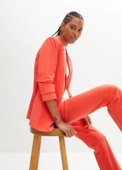 Blazer Ample à Manches 7/8 Froncées 10 Blazer Ample à Manches 7/8 Froncées -Venus Mode Winkel 23193468 LmE63oi2