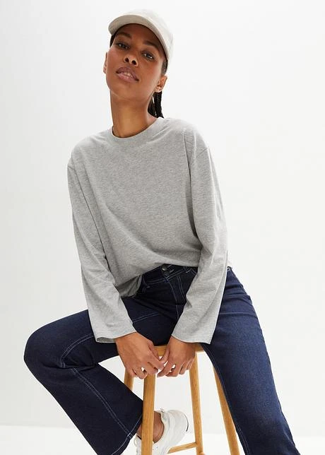 Lot De 5 T-shirts Amples à Col Rond, Manches Longues 4 Lot De 5 T-shirts Amples à Col Rond, Manches Longues - Afbeelding 2