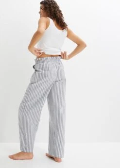 Pyjama Composé D'un Débardeur Court Côtelé Et D'un Pantalon Tissé En Chambray -Venus Mode Winkel 23193810 iBJDOL3U