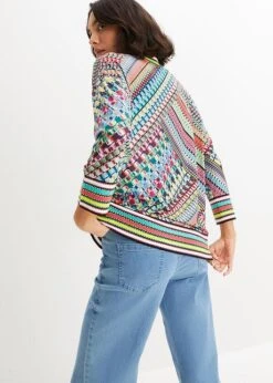 T-shirt Manches Longues à Mélange De Motifs -Venus Mode Winkel 23194946 lwZk6n8M