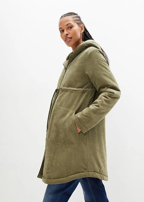 Parka De Grossesse/portage En Velours Côtelé Avec Chauffe-mains 4 Parka De Grossesse/portage En Velours Côtelé Avec Chauffe-mains - Afbeelding 2