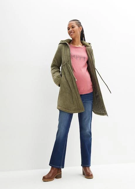 Parka De Grossesse/portage En Velours Côtelé Avec Chauffe-mains 6 Parka De Grossesse/portage En Velours Côtelé Avec Chauffe-mains - Afbeelding 4