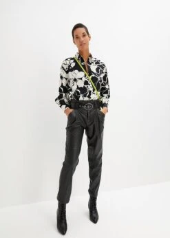 Rainbow Pantalon Enduit Taille Haute Avec Ceinture -Venus Mode Winkel 23198718 0zmVIGd4