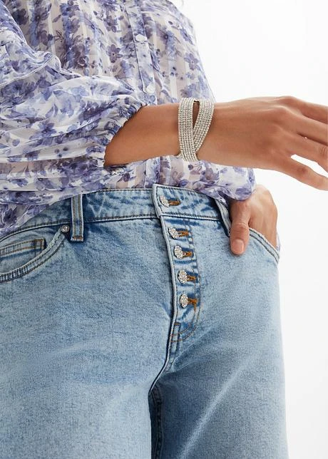 Jean Mom Avec Boutons Recouverts De Strass 7 Jean Mom Avec Boutons Recouverts De Strass - Afbeelding 5