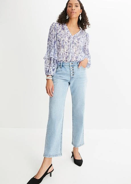 Jean Mom Avec Boutons Recouverts De Strass 6 Jean Mom Avec Boutons Recouverts De Strass - Afbeelding 4