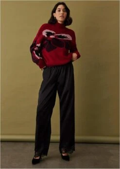 Pantalon En Satin Avec Dentelle -Venus Mode Winkel 23205004 cXa6rxur