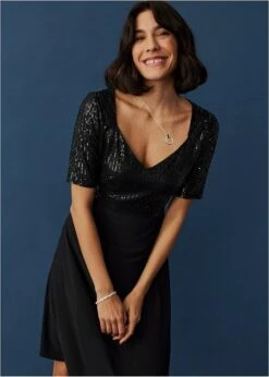 Robe Avec Empiècement Sequins 15 Robe Avec Empiècement Sequins -Venus Mode Winkel 23205101 5rlKx4qs