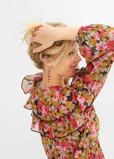 Rainbow Blouse En Chiffon Avec Ruchés 8 Rainbow Blouse En Chiffon Avec Ruchés - Afbeelding 6