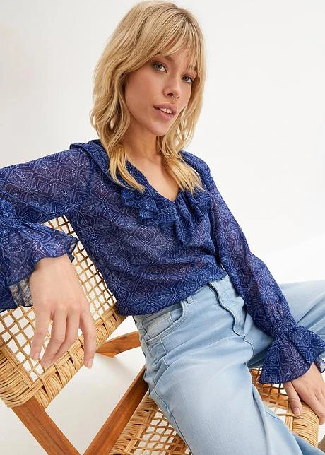 Rainbow Blouse Avec Ruchés En Polyester Recyclé 4 Rainbow Blouse Avec Ruchés En Polyester Recyclé - Afbeelding 2