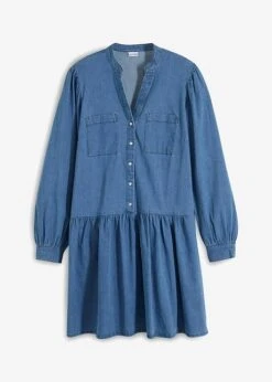 Robe En Jean à Manches Bouffantes
