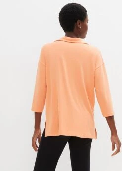 T-shirt Oversize Avec Col Polo Et Fentes Latérales, Manches 3/4 -Venus Mode Winkel 23208235 65pdBV7X