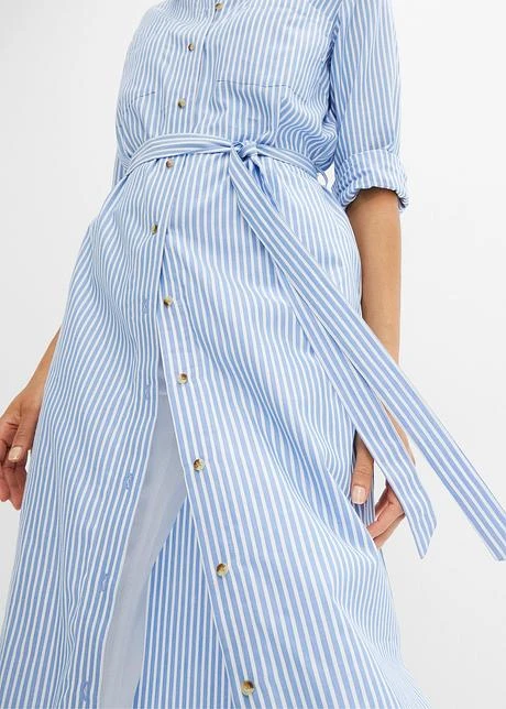 Robe-chemise Rayée Avec Ceinture à Nouer 8 Robe-chemise Rayée Avec Ceinture à Nouer - Afbeelding 6