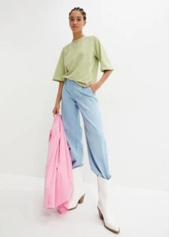 T-shirt Rayé à Manches Raglan, Col Ras De Cou -Venus Mode Winkel 23208772 CIXaR6BM