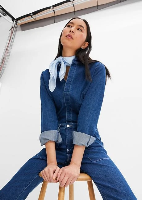 Combinaison En Jean Straight, Cropped 8 Combinaison En Jean Straight, Cropped - Afbeelding 6