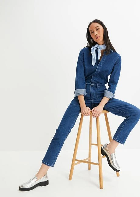 Combinaison En Jean Straight, Cropped 4 Combinaison En Jean Straight, Cropped - Afbeelding 2