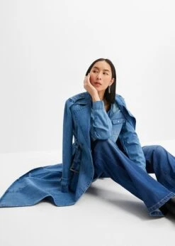 Chemise En Jean Avec Boutons-pression, Manches Longues -Venus Mode Winkel 23210613 qORncGu1