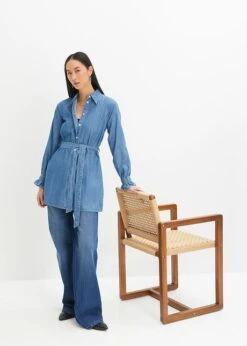 Rainbow Long Chemisier à Manches Longues Au Look Actuel En Denim Léger -Venus Mode Winkel 23210718 UWUpVpQh