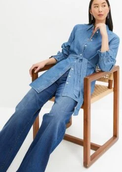 Rainbow Long Chemisier à Manches Longues Au Look Actuel En Denim Léger -Venus Mode Winkel 23210887 fOauqUCD