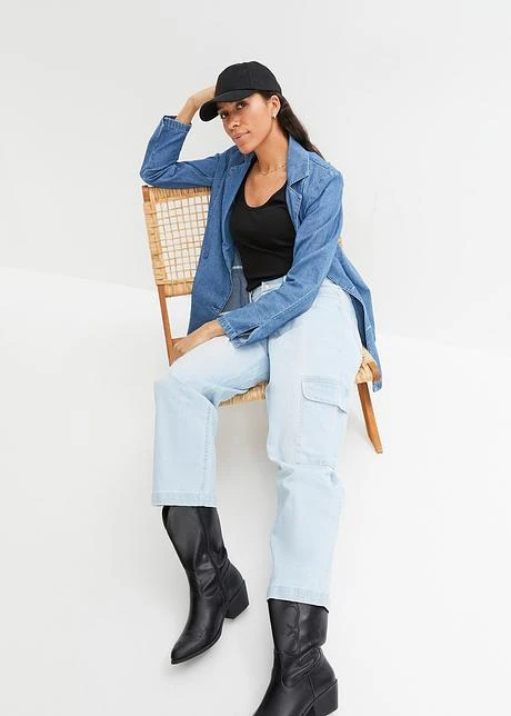 Jean Cargo Taille Moyenne, Stretch 6 Jean Cargo Taille Moyenne, Stretch - Afbeelding 4