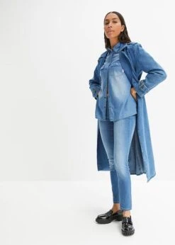 Chemise En Jean Avec Boutons-pression, Manches Longues -Venus Mode Winkel 23214410 dcwHg9Pa