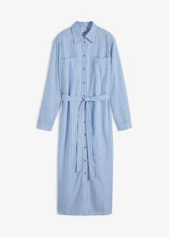 Robe-chemise Rayée Avec Ceinture à Nouer