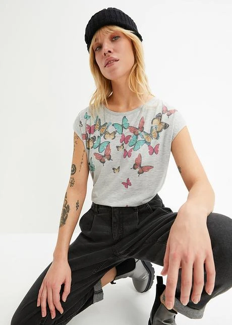 Rainbow T-shirt à Imprimé Papillons 4 Rainbow T-shirt à Imprimé Papillons - Afbeelding 2