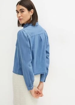 Chemisier En Jean Avec Manches Bouffantes -Venus Mode Winkel 23221760 YDURaEHg